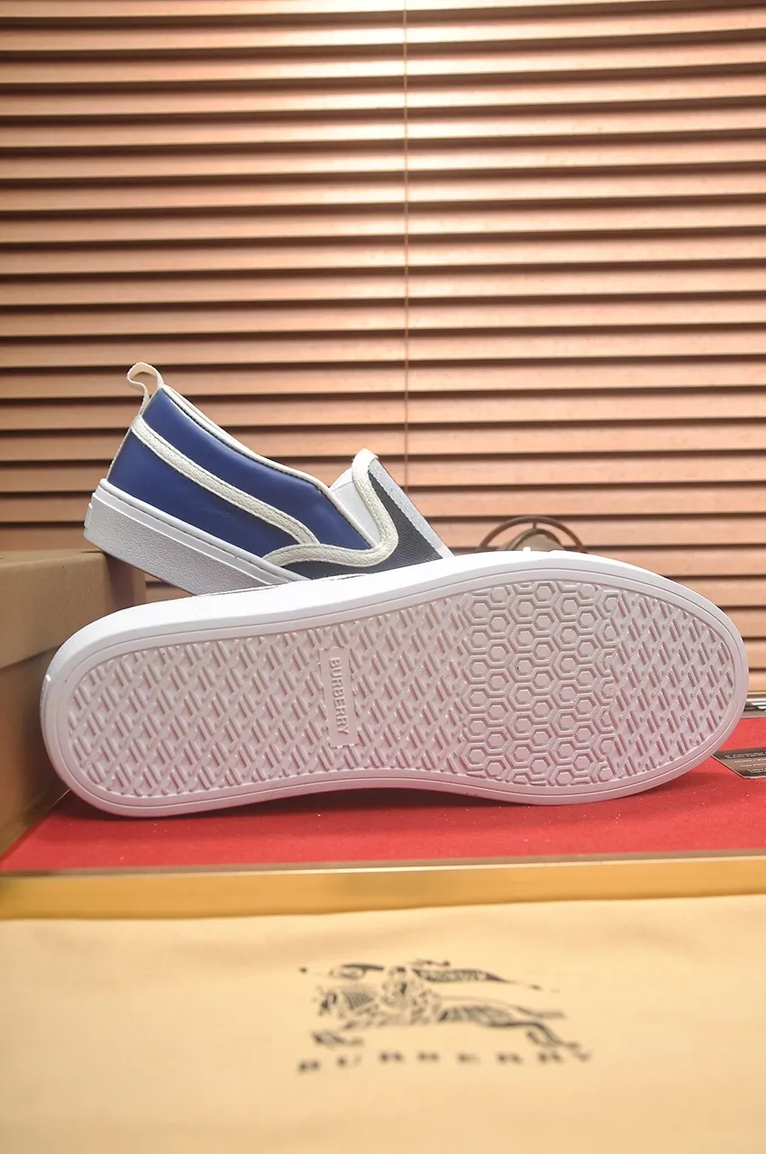 Men's shoes 💰400💶【Burberry】Classic low-top sneakers｜Imported cowhide with classic plaid fabric｜Sheepskin lining｜Original outsole｜Fine workmanship and comfortable to wear Size: 38-44 (customized at 45)
